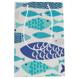 Blauer Fisch Mittlere Geschenktüte