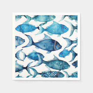 Blauer Fisch Nautic Coastal Beach Party Serviette