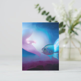 Blauer Fisch Postkarte