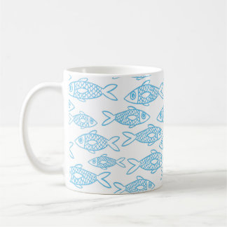 Blauer Fisch Schwimmen im Meer Kaffeetasse