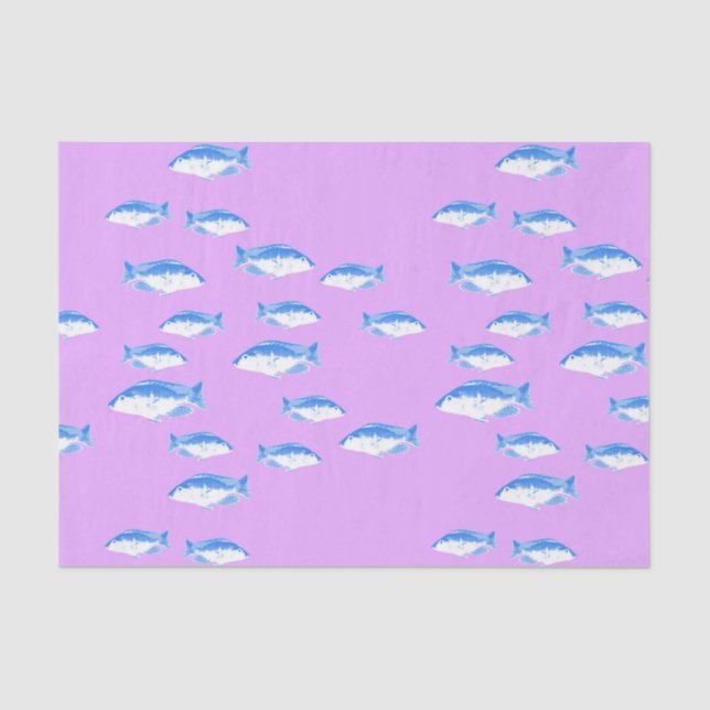 Blauer Fisch Seidenpapier (Vorderseite)