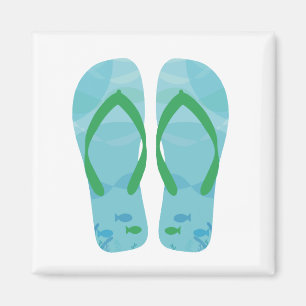 Blauer Fisch-Sommer-Strand drehen Magnet