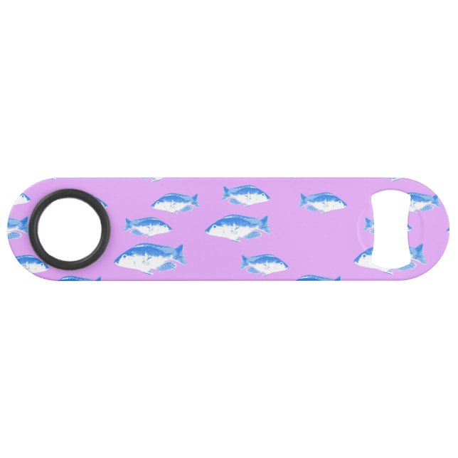 Blauer Fisch Speed Flaschenöffner (Rückseite Horizontal)
