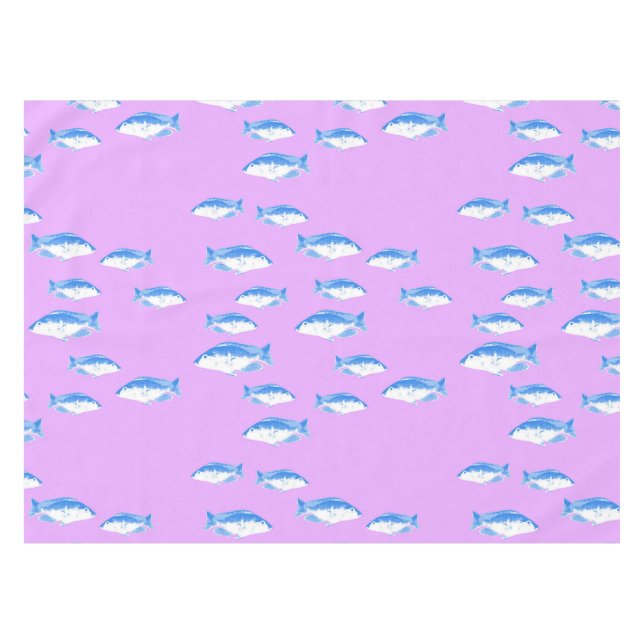 Blauer Fisch Tischdecke (Vorderseite (Horizontal))