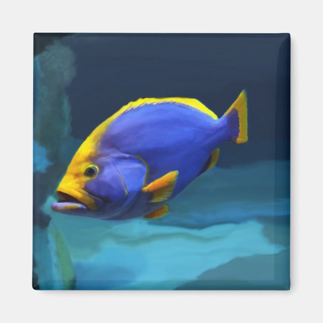 Blauer Fischmagnet Magnet (Vorne)