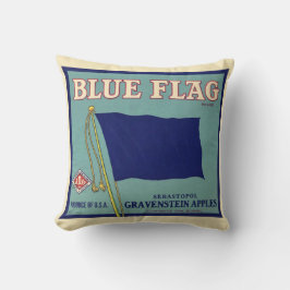 Blauer Flag Apple Label Throw Pillow Kissen