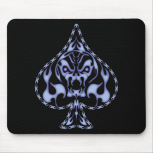 Blauer Flammkugel Skull Mousepad