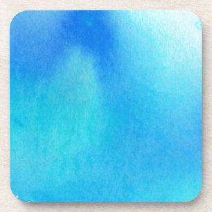 Blauer Fleck, abstrakte handgemalte Aquarellmalere Untersetzer