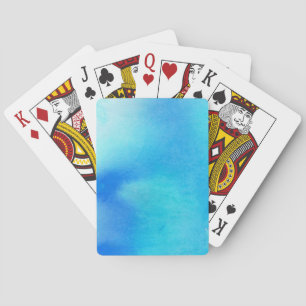 Blauer Fleck, Aquarell abstrakt Spielkarten