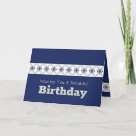 Blauer Floral Accented Karte