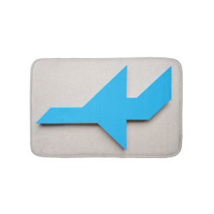 Blauer Flugzeug Tangram Badematte