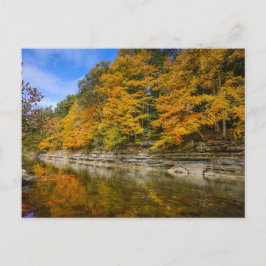 Blauer Fluss im Herbst Postcard Postkarte
