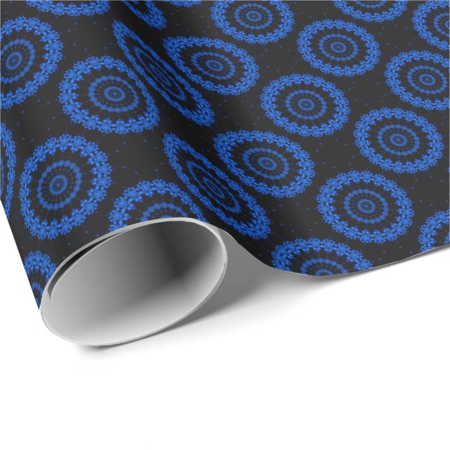 Blauer Fraktal Geschenkpapier (Rolleneckpunkt)