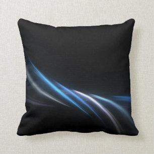 Blauer Fraktal-Plasma-Hintergrund Kissen