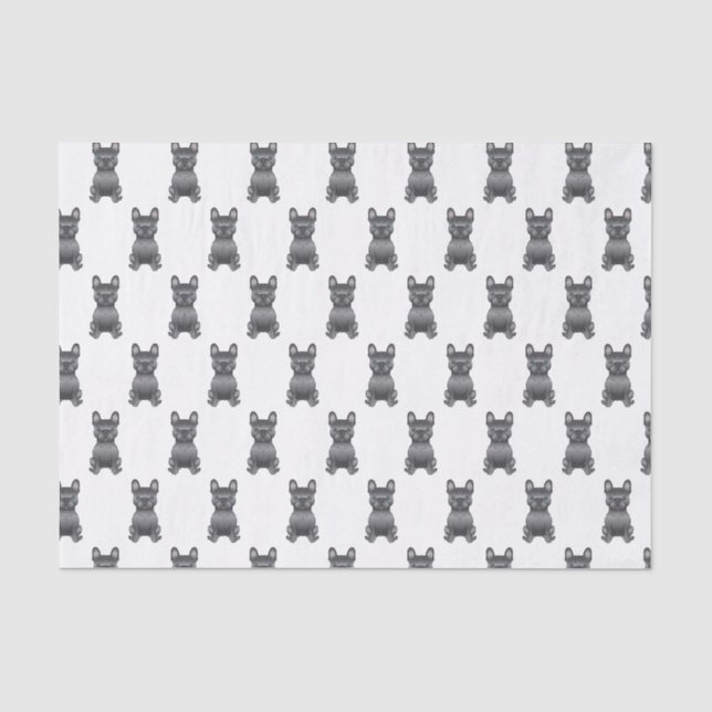 Blauer Französischer Bulldog / Französischer Carto Seidenpapier (Vorderseite)