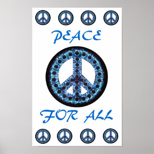blauer Frieden für alles Plakat