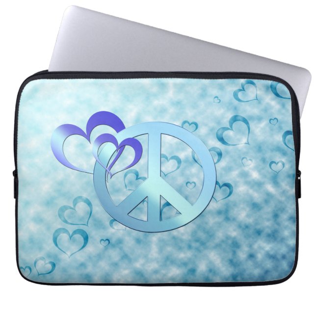 Blauer Frieden Laptopschutzhülle (Vorderseite)