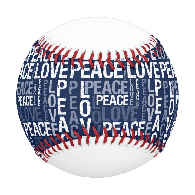 Blauer Frieden und Liebe Baseball (Vorderseite)