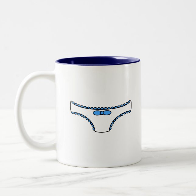 Blauer Frilly Schlüpfer Zweifarbige Tasse (Links)