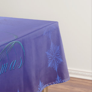 Blauer Frohe Weihnachten Tischdecke