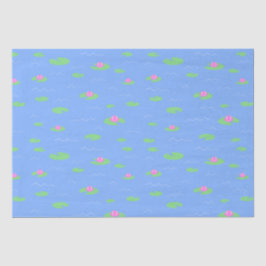 Blauer Froschteig mit Lilientopapierpapier Seidenpapier