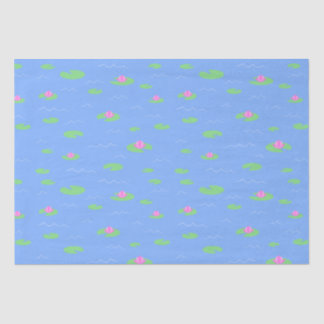 Blauer Froschteig mit Lilientopapierpapier Seidenpapier