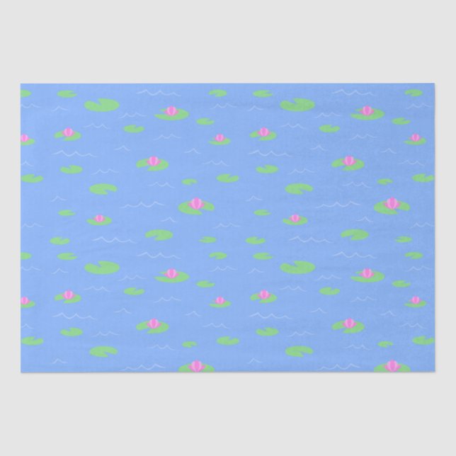Blauer Froschteig mit Lilientopapierpapier Seidenpapier (Vorderseite)