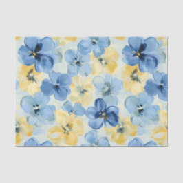 Blauer Frühling Farbe Blau Gelb Moderne Fett Seidenpapier