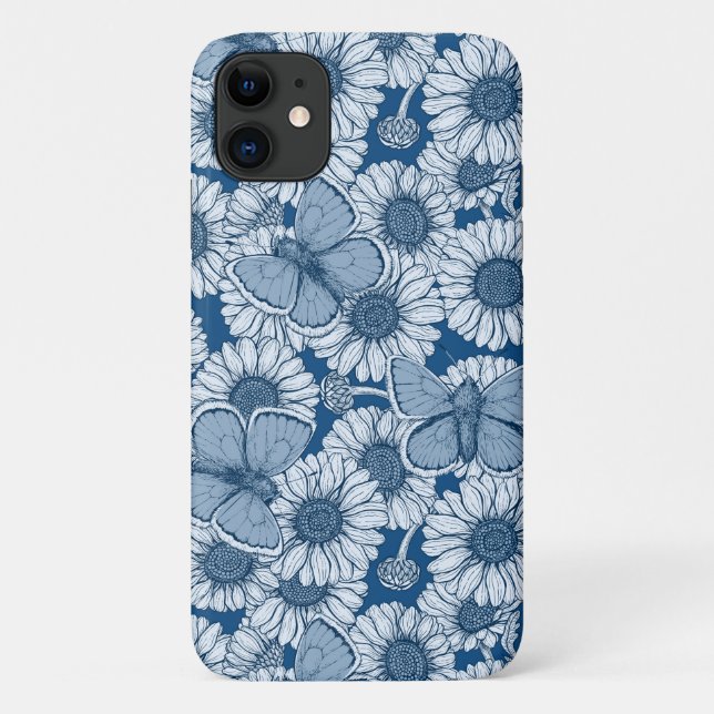 Blauer Frühling, wilde Blume, Gänseblümchen Case-Mate iPhone Hülle (Rückseite)