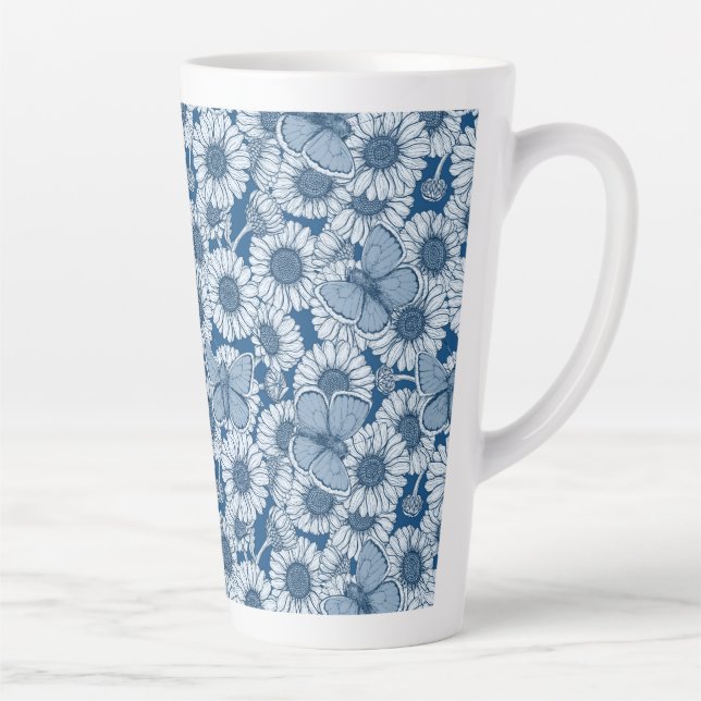 Blauer Frühling, wilde Blume, Gänseblümchen Milchtasse (Rechts)