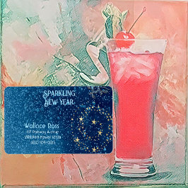 Blauer funkelnder Neujahrsfest Glitzer Sterne Blum Adressaufkleber