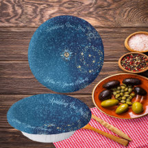 Blauer funkelnder Neujahrsfest Glitzer Sterne Blum