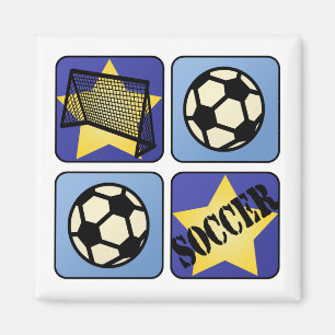 Blauer Fußball Magnet