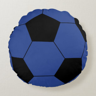 Blauer Fußball-rundes Wurfs-Kissen Rundes Kissen