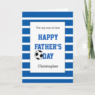 Blauer Fußball-Vater-Tag Schwiegersohne Karte