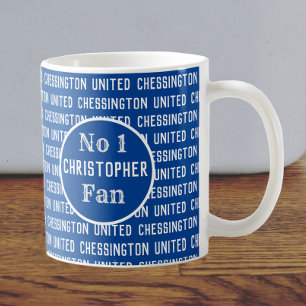 Blauer Fußballfan oder Fußballanhänger Kaffeetasse