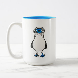 Blauer füßiger Dummkopf-Galapagos-Vogel-Liebhabe Zweifarbige Tasse