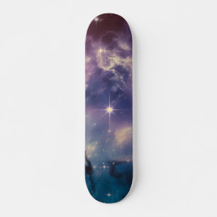 Blauer Galaxie-Nebel Skateboard