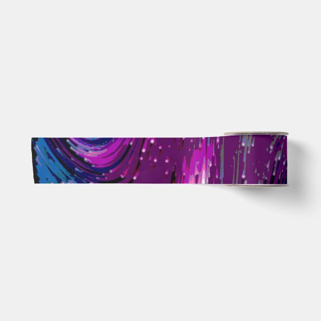Blauer Galaxy Weltraumfantasy Satinband (Vorderseite)