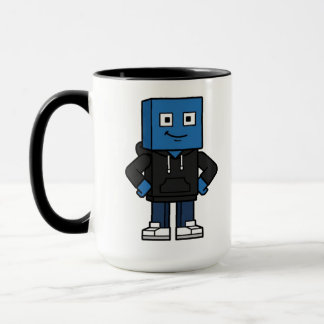 Blauer Gaming-Block-Charakter-Kaffeebecher, benutz Tasse