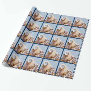 Blauer Gans Und Ihre Babys Geschenkpapier