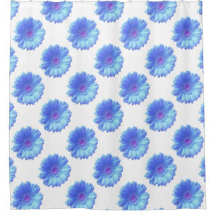 Blauer Gänseblümchen Duschvorhang