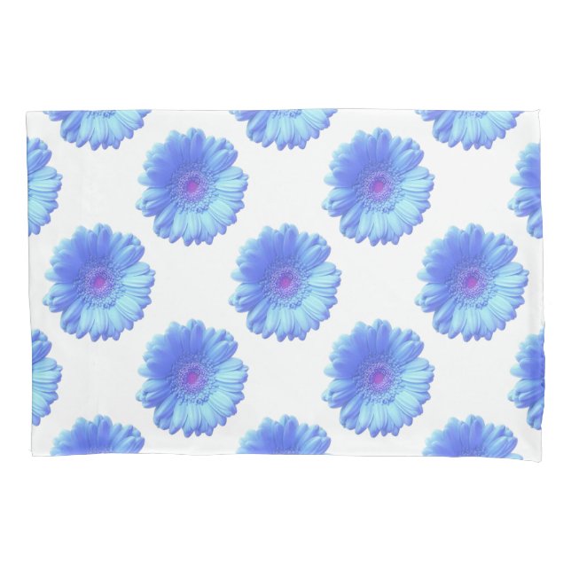 Blauer Gänseblümchen Kissenbezug (Vorderseite)