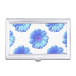 Blauer Gänseblümchen Visitenkarten Etui