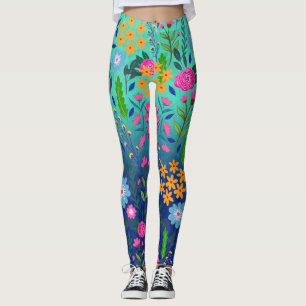 Blauer Garten Blume Hübsches Design Leggings