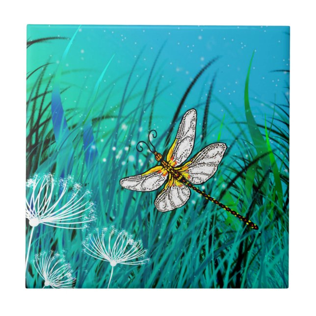 Blauer Garten Fliese (Vorderseite)