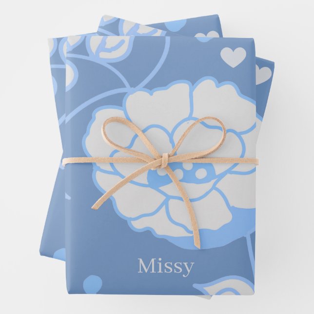 Blauer Garten Geschenkpapier Set (Beispiel)