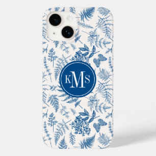 Blauer Garten Schmetterling und Blumengarten Muste Case-Mate iPhone 14 Hülle