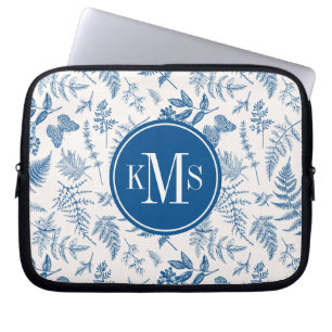 Blauer Garten Schmetterling und Blumengarten Muste Laptopschutzhülle