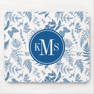 Blauer Garten Schmetterling und Blumengarten Muste Mousepad